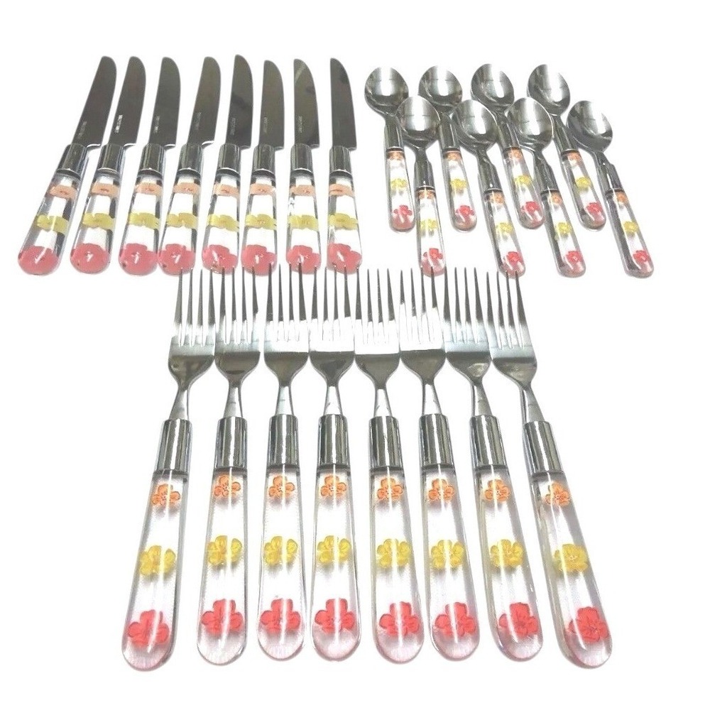 STAINLESS‎ PLASTIC HANDLE FLATWARE CHINA 24-pcs.